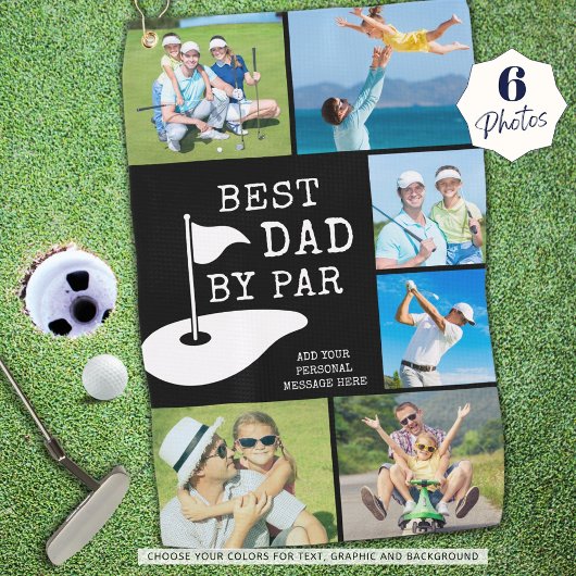 BESTER VATER BY PAR 6 FotoCollage Personalisiert Golfhandtuch