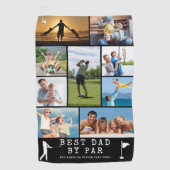 BESTER VATER BY PAR 9 FotoCollage Personalisiert Golfhandtuch (Vorderseite)