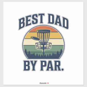 Bester Vater By Par Disc Golf Vintage-Sonnenunterg Aufkleber