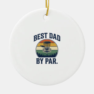 Bester Vater By Par Disc Golf Vintage-Sunset-Desig Keramik Ornament