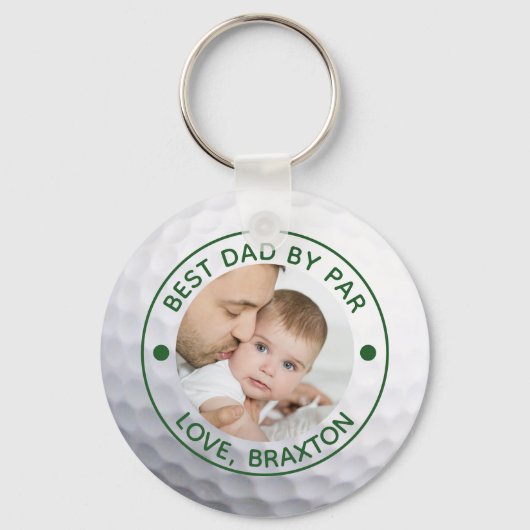 BESTER VATER BY PAR Foto Golf Ball Personalisiert Schlüsselanhänger (Rückseite)