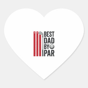 Bester Vater By Par Golf Dad Vintage Design_1 Herz-Aufkleber