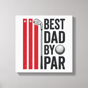 Bester Vater By Par Golf Dad Vintage Design_1 Leinwanddruck