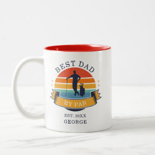 Bester Vater By Par Vatertag Golf Benutzerdefinier Zweifarbige Tasse