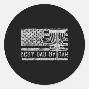 Bester Vater By Par Vintage-Amerikanische-Flagge-D Runder Aufkleber