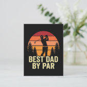 Bester Vater By Par Vintage Golf Postkarte (Stehend Vorderseite)