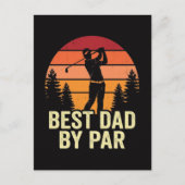 Bester Vater By Par Vintage Golf Postkarte (Vorderseite)