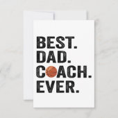 Bester Vater Coach je Basketball Pater Sportgesche Dankeskarte (Vorderseite)