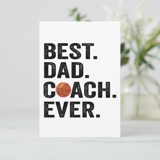 Bester Vater Coach je Basketball Pater Sportgesche Dankeskarte (Stehend Vorderseite)
