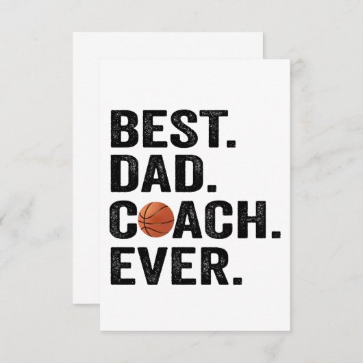 Bester Vater Coach je Basketball Pater Sportgesche Dankeskarte (Vorne/Hinten)