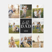 Bester Vater-Collage Monogram-Vater Fleecedecke (Vorderseite)