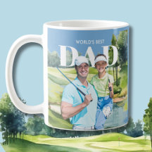 *Bester Vater Custom 2 Foto Collage Golfplatz