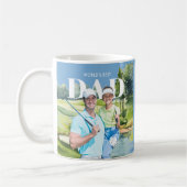 *Bester Vater Custom 2 Foto Collage Golfplatz Kaffeetasse (Links)