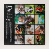 Bester Vater Daddy Vater Definition 12 Foto Schwar Puzzle (Horizontal)
