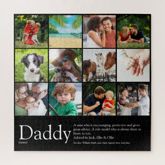 Bester Vater Daddy Vater Definition 12 Foto Schwar Puzzle (Vertikal)