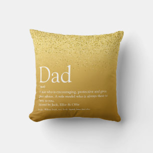Bester Vater, Daddy, Vater Definition Gold Glitter Kissen