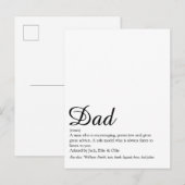 Bester Vater, Daddy, Vater Definition Schrift Postkarte (Vorne/Hinten)