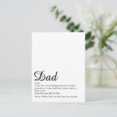 Bester Vater, Daddy, Vater Definition Schrift Postkarte (Stehend Vorderseite)
