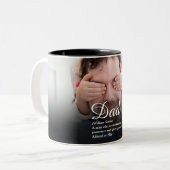 Bester Vater, Daddy, Vater Definitions-Script Foto Zweifarbige Tasse (Vorderseite Links)