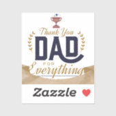 Bester Vater – Danke-Design Aufkleber (Blatt)