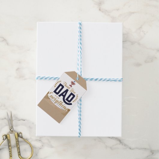 Bester Vater – Danke-Design Geschenkanhänger (Mit Garn)
