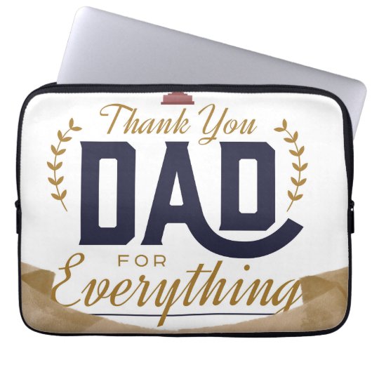 Bester Vater – Danke-Design Laptopschutzhülle (Vorderseite)