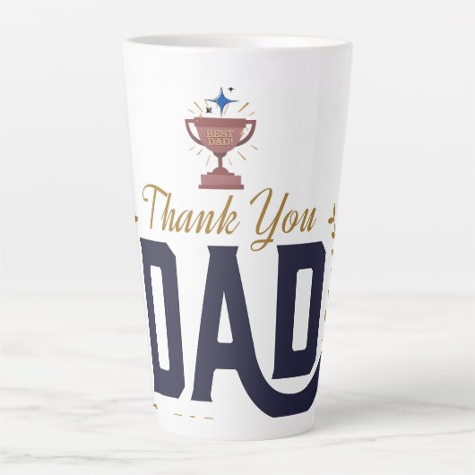 Bester Vater – Danke-Design Milchtasse (Vorderseite)