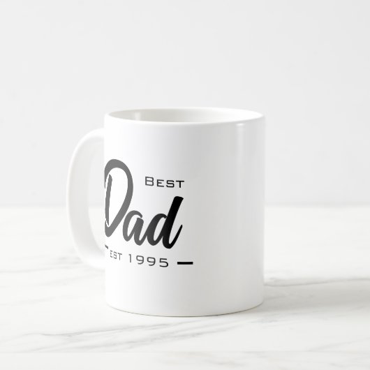 Bester Vater Datum Thypografie Vater etabliert Kaffeetasse (Vorderseite Links)