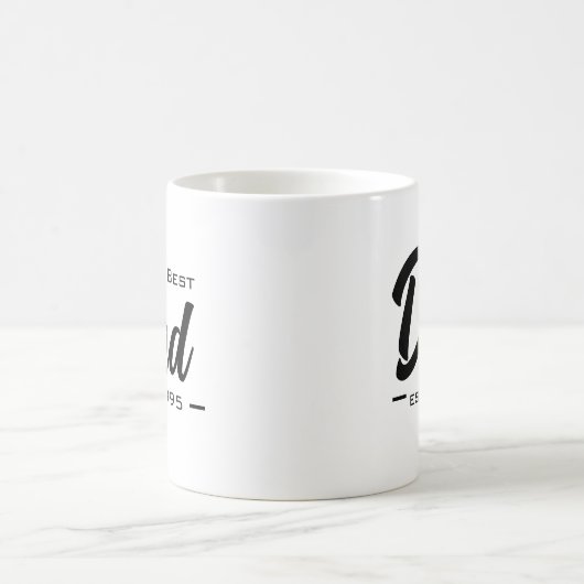 Bester Vater Datum Thypografie Vater etabliert Kaffeetasse (Mittel)