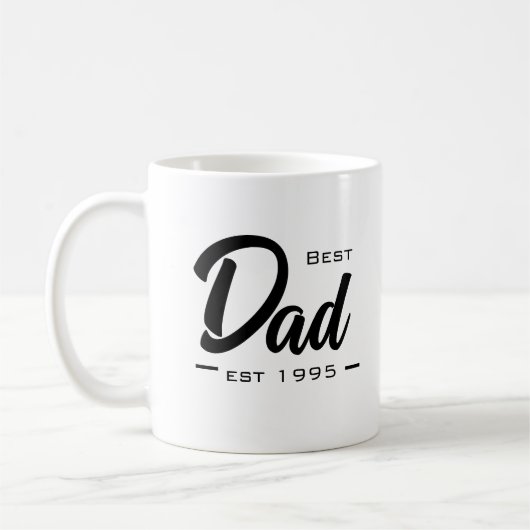 Bester Vater Datum Thypografie Vater etabliert Kaffeetasse (Links)
