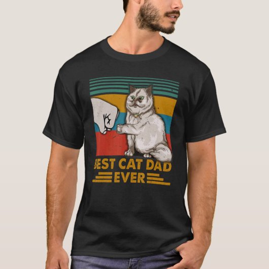 Bester Vater der Katze je Paw Faustpumpe Katze Dad T-Shirt (Vorderseite)