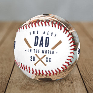 Bester Vater der Welt 2 Foto Monogramm Vatertag Baseball