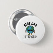 Bester Vater der Welt Earth Mustache Shirt Design_ Button (Vorne & Hinten)