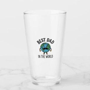 Bester Vater der Welt Earth Mustache Shirt Design_ Glas