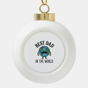 Bester Vater der Welt Earth Schnurrbart Shirt Desi Keramik Kugel-Ornament