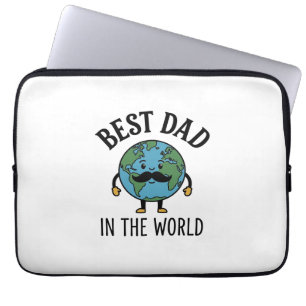 Bester Vater der Welt Earth Schnurrbart Shirt Desi Laptopschutzhülle