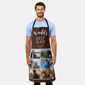 Bester Vater der Welt Faux-Leder 6-Foto-Collage Schürze (Getragen)