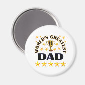Bester Vater der Welt, goldene Sterne, Magnet (Vorderseite/Rückseite)