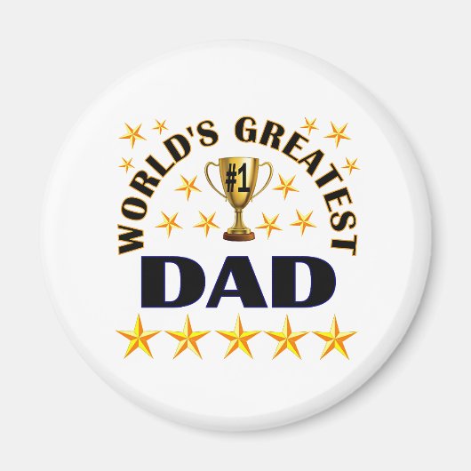 Bester Vater der Welt, goldene Sterne, Magnet (Vorne)