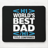 Bester Vater der Welt H1 HTML Programmierer Schrei Mousepad (Vorne)