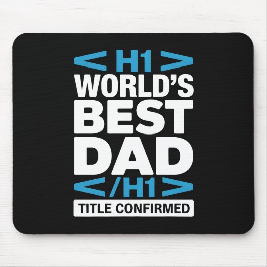 Bester Vater der Welt H1 HTML Programmierer Schrei Mousepad (Vorne)