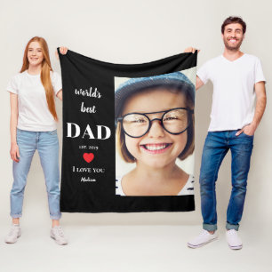 Bester Vater der Welt Ich liebe dich Benutzerdefin Fleecedecke