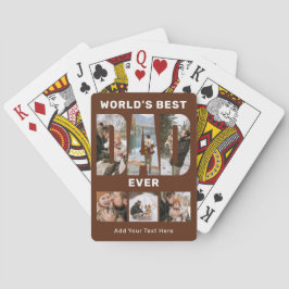 Bester Vater der Welt, individuelles 6-Foto-Braun Spielkarten