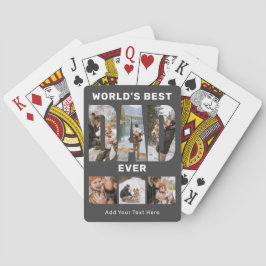 Bester Vater der Welt, individuelles 6-Foto-Grau Spielkarten
