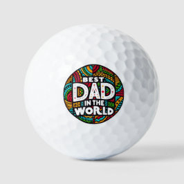 Bester Vater der Welt - Lebendiges Regenbogenmosai Golfball