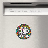 Bester Vater der Welt - Lebendiges Regenbogenmosai Magnet (In Situ (Geschirrspüler))