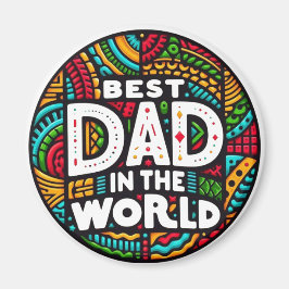Bester Vater der Welt - Lebendiges Regenbogenmosai Magnet