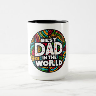 Bester Vater der Welt - Lebendiges Regenbogenmosai Tasse