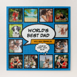 Bester Vater der Welt Lustige Coole Comic-Fotocoll Puzzle