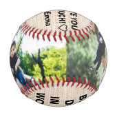 Bester Vater der Welt, Personalisiert 2 Foto Baseb Baseball (Vorderseite)